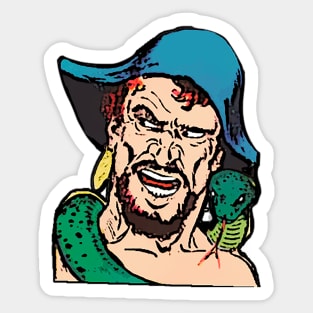 Earring pirate with green snake Sticker